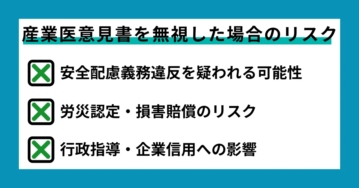 産業医意見書を無視した場合のリスク