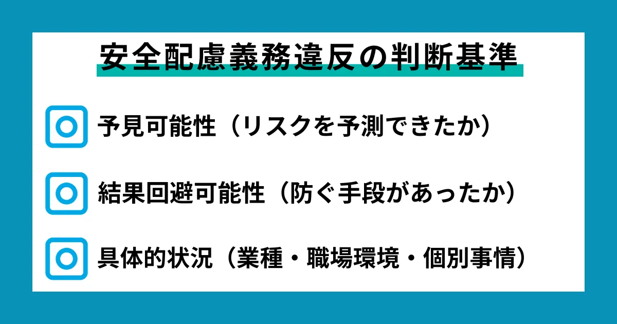 安全配慮義務違反の判断基準