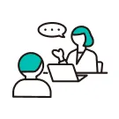 2人で面談しているイラスト