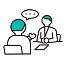 2人で面談しているイラスト