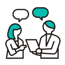 2人で話しているイラスト